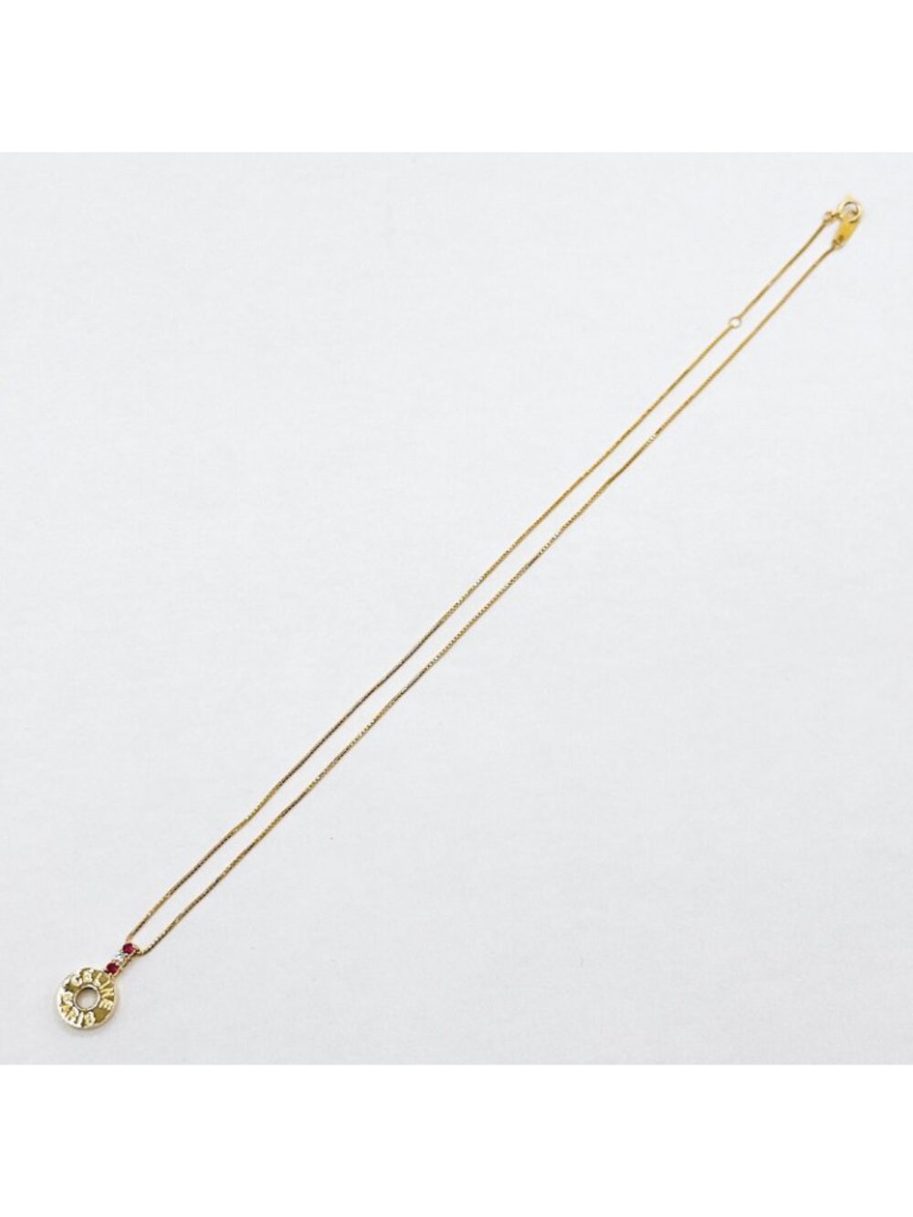Celine Ruby Diamond Yellow Gold Necklace 42 cm - Picture 6 of 6